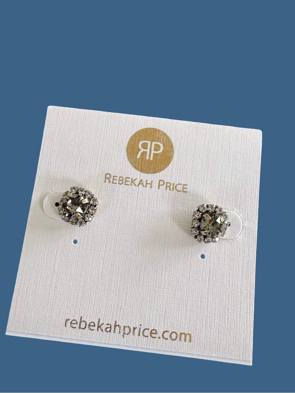 Rebekah Price Silver Crystal Cluster Stud Earrings